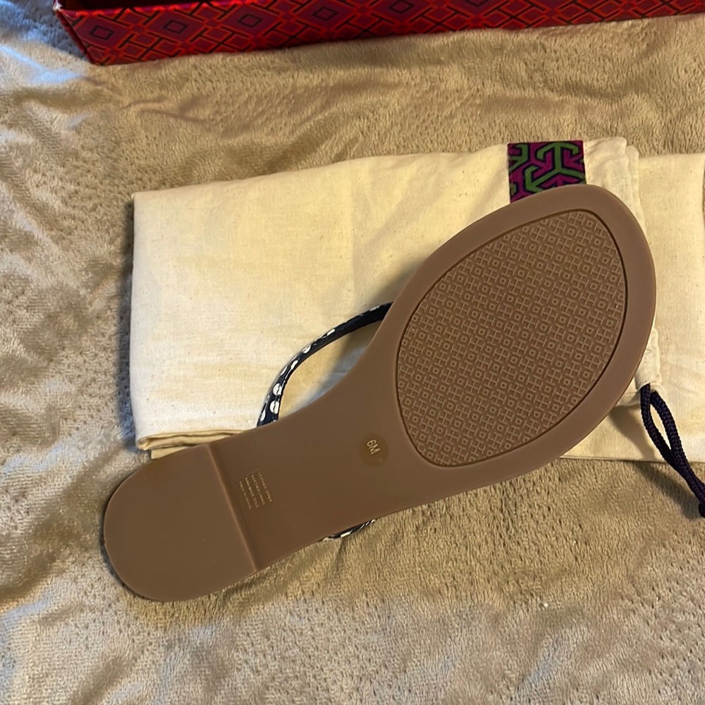 New unused tory burch nautical dots navy sea size 6